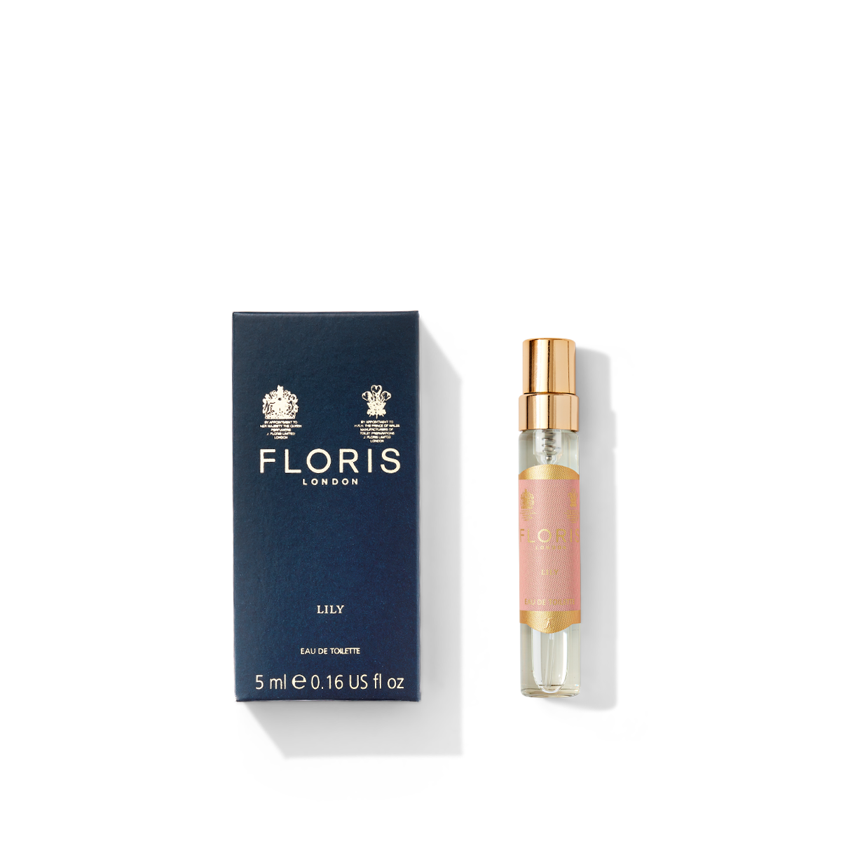 Floris London's Lily - Eau de Toilette, with a 5 ml spray bottle and gold cap, offers a delicate floral fragrance.