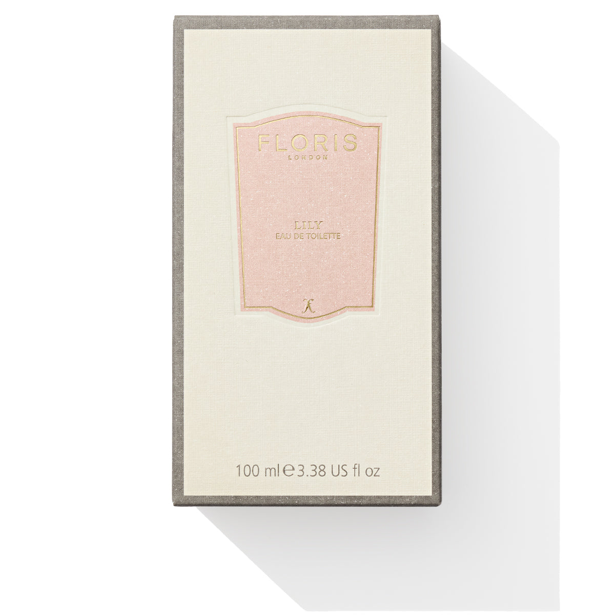 Box of Floris London's Lily - Eau de Toilette, 100 ml, with a light pink label; a floral fragrance highlighting Lily of the Valley notes.